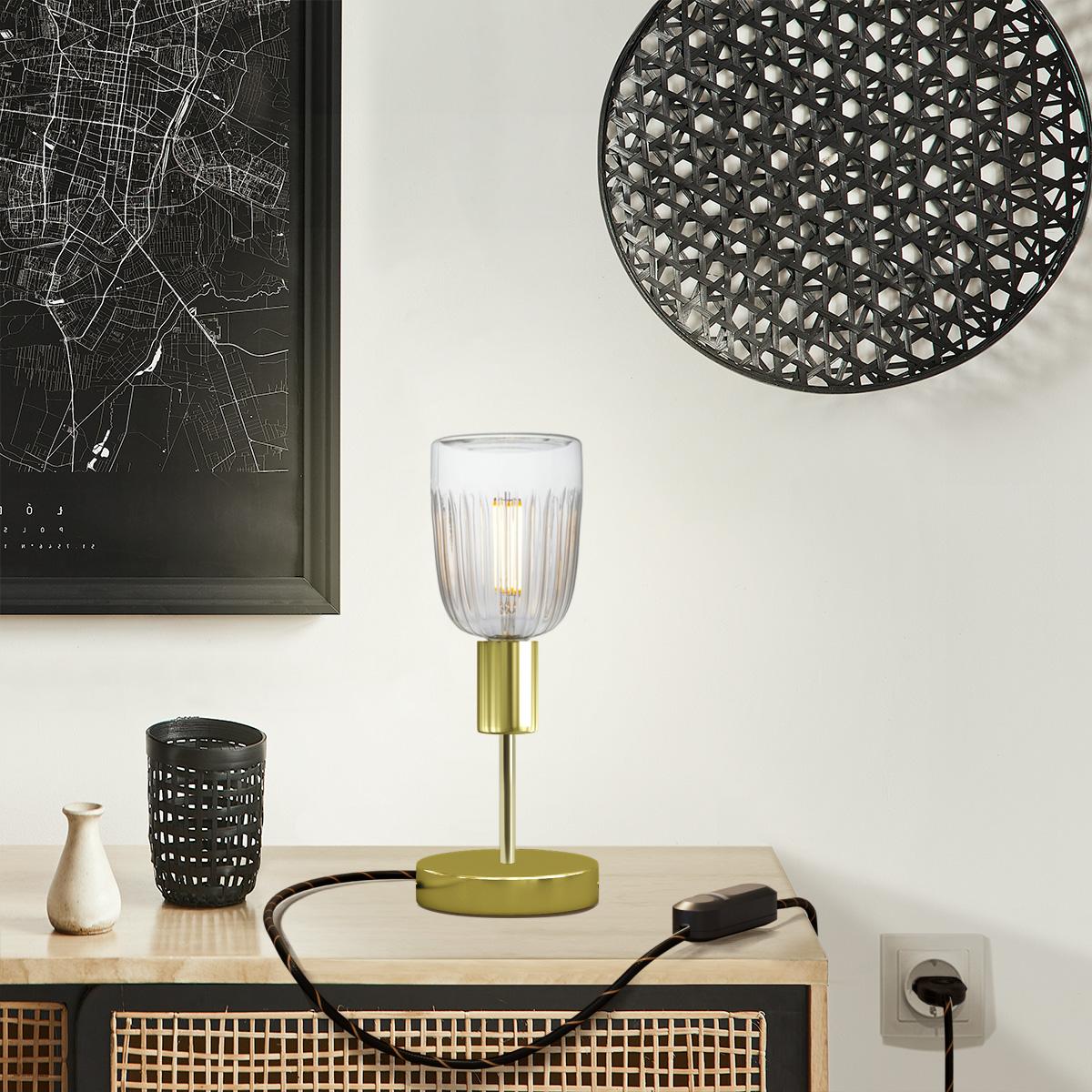 Lampada da tavolo Alzaluce Tiche in metallo - Ottone Dimmer