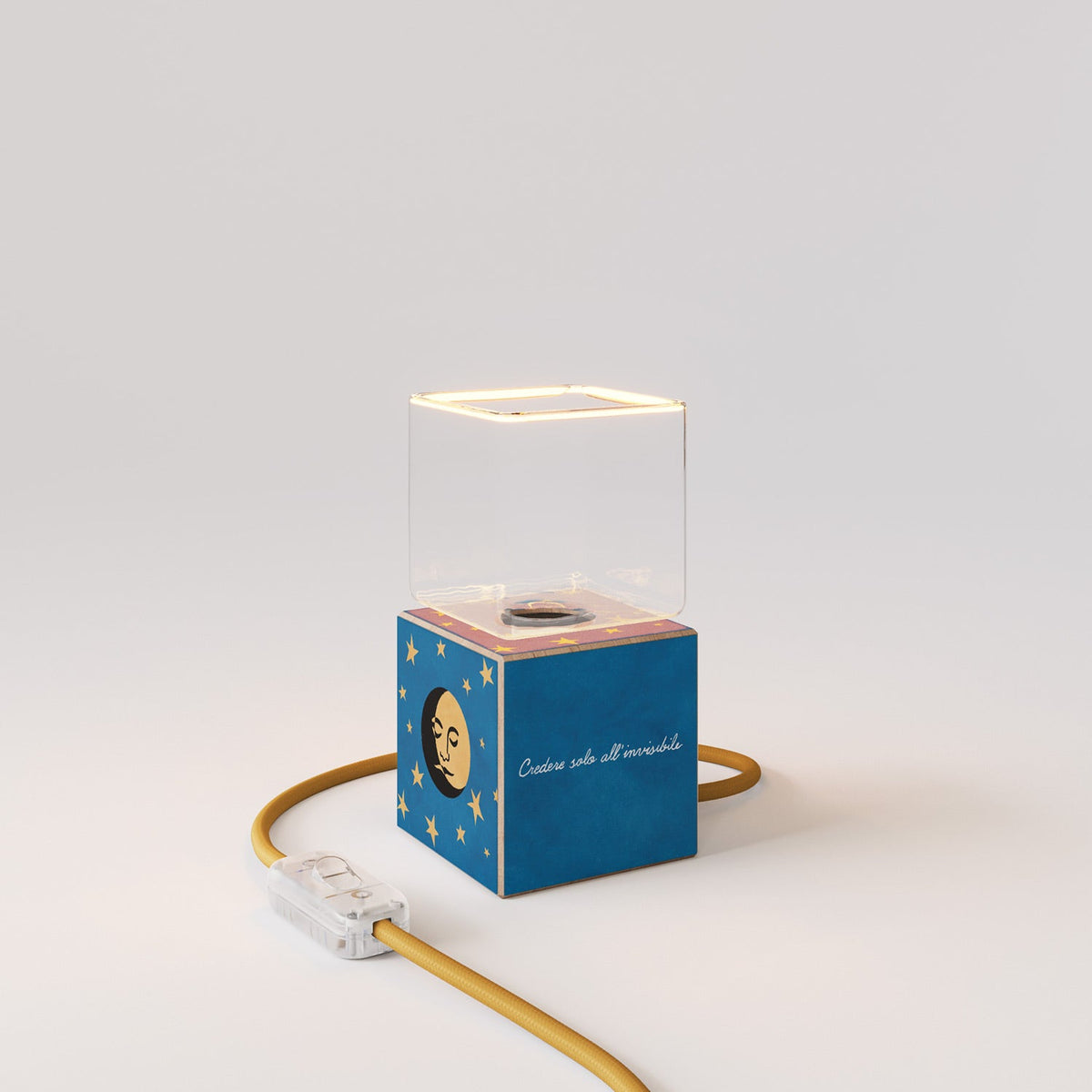 Lampada da tavolo Cubetto "La luna" con lampadina Ghost - Santomanifesto