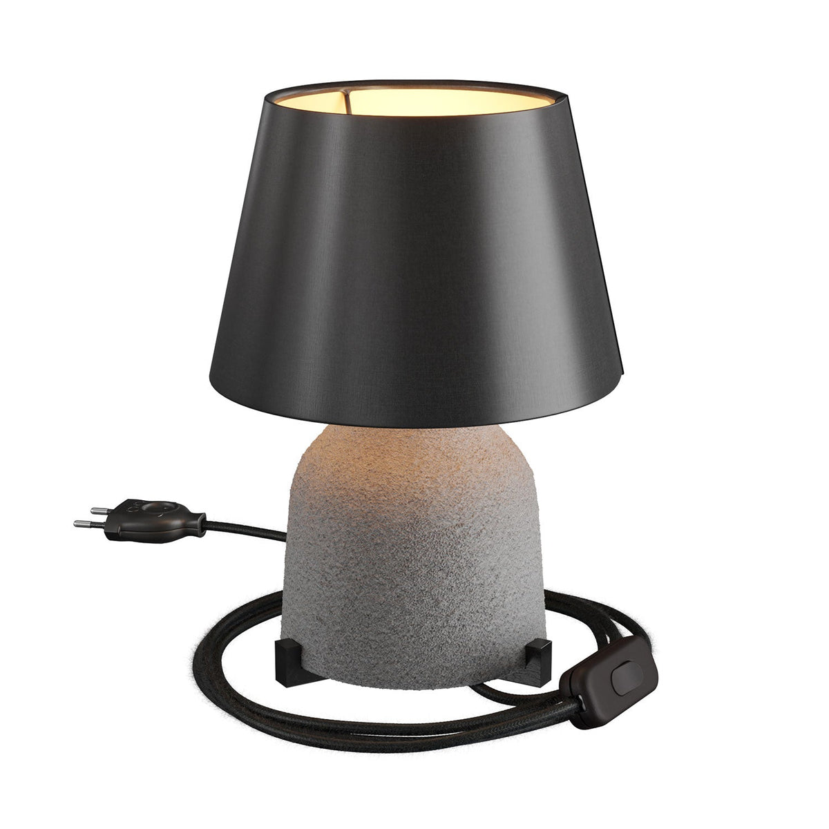 Lampada da tavolo in ceramica Vaso con paralume Impero - Nero