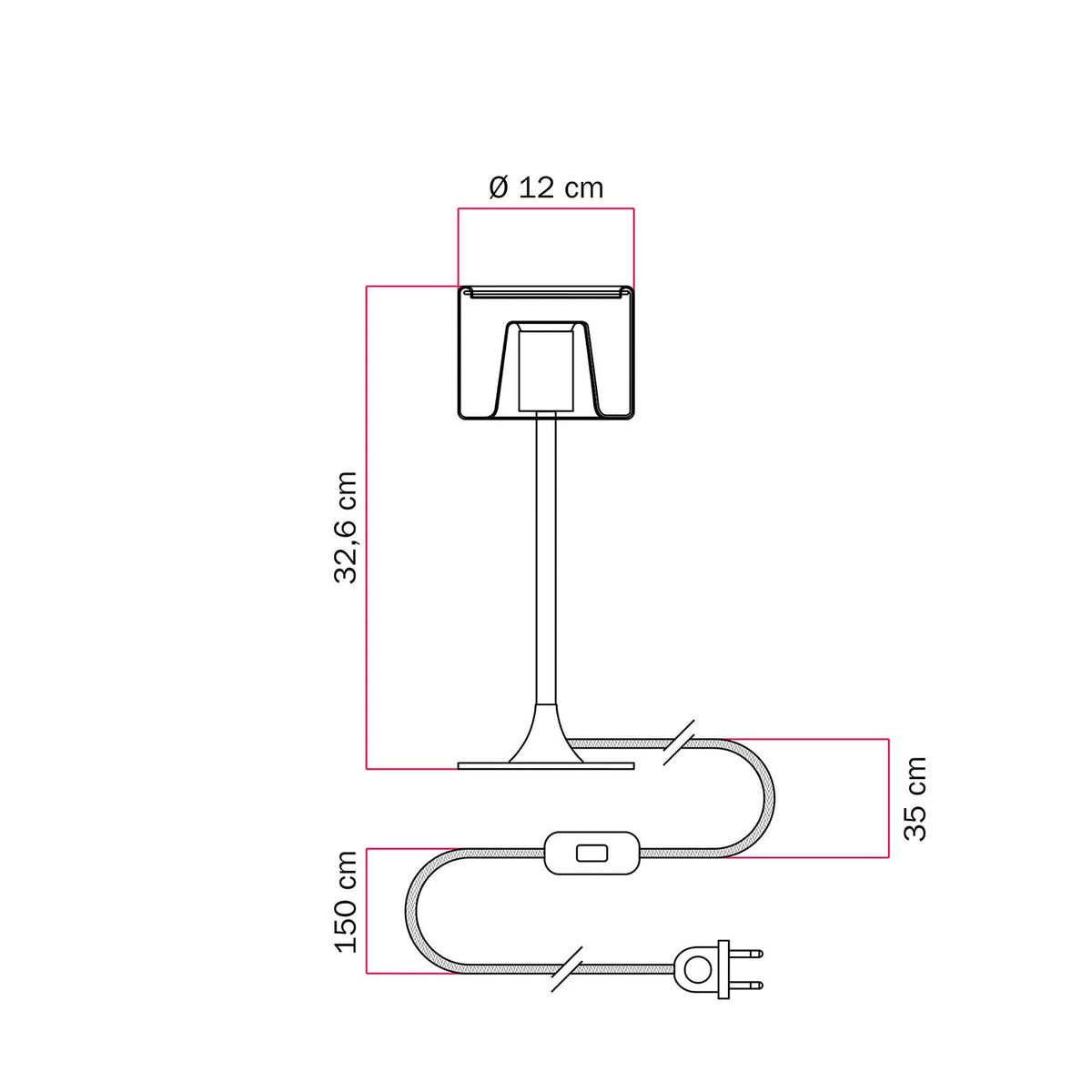Lampada da tavolo MAG-Y con base metallica tonda e lampadina Ghost trasparente - Bronzo satinato