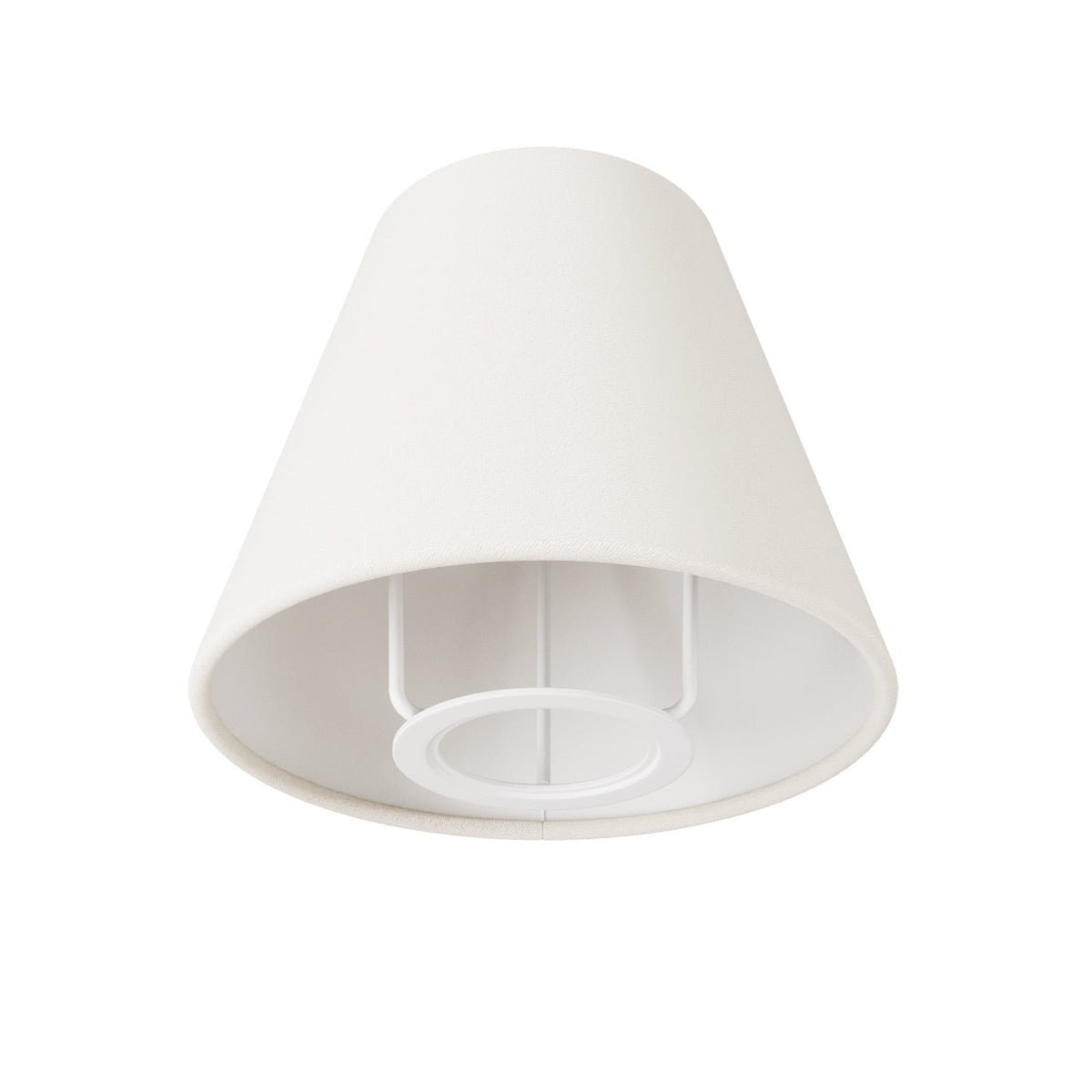 Lampada da tavolo MAG-Y con base metallica tonda e paralume - Bianco opaco
