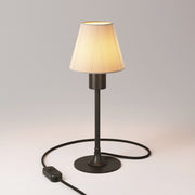 Lampada da tavolo MAG-Y con base metallica tonda e paralume - Nero
