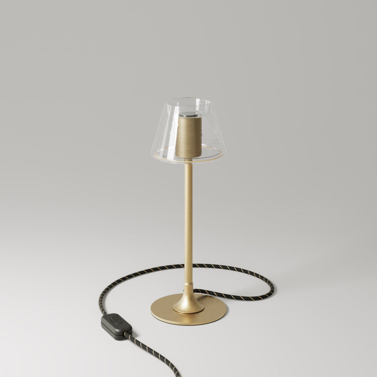 Lampada da tavolo MAG-Y G07 con base metallica tonda - Bronzo Satinato
