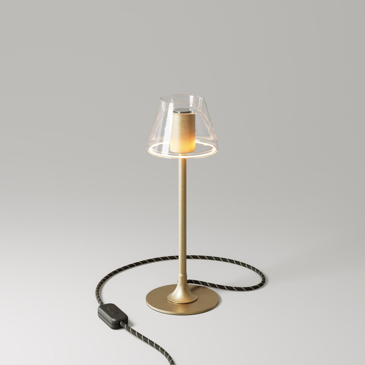 Lampada da tavolo MAG-Y G07 con base metallica tonda - Bronzo Satinato