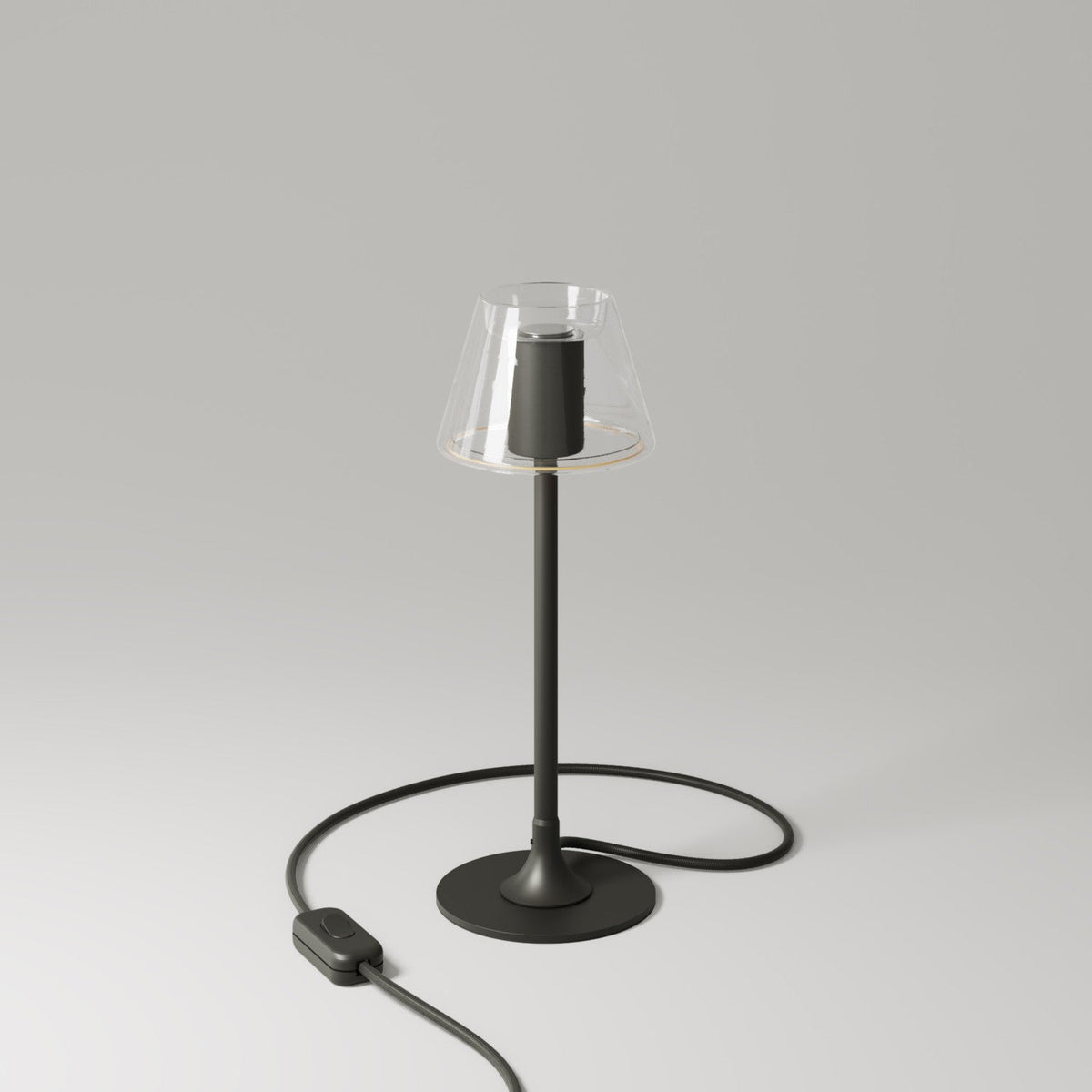 Lampada da tavolo MAG-Y G07 con base metallica tonda - Nero
