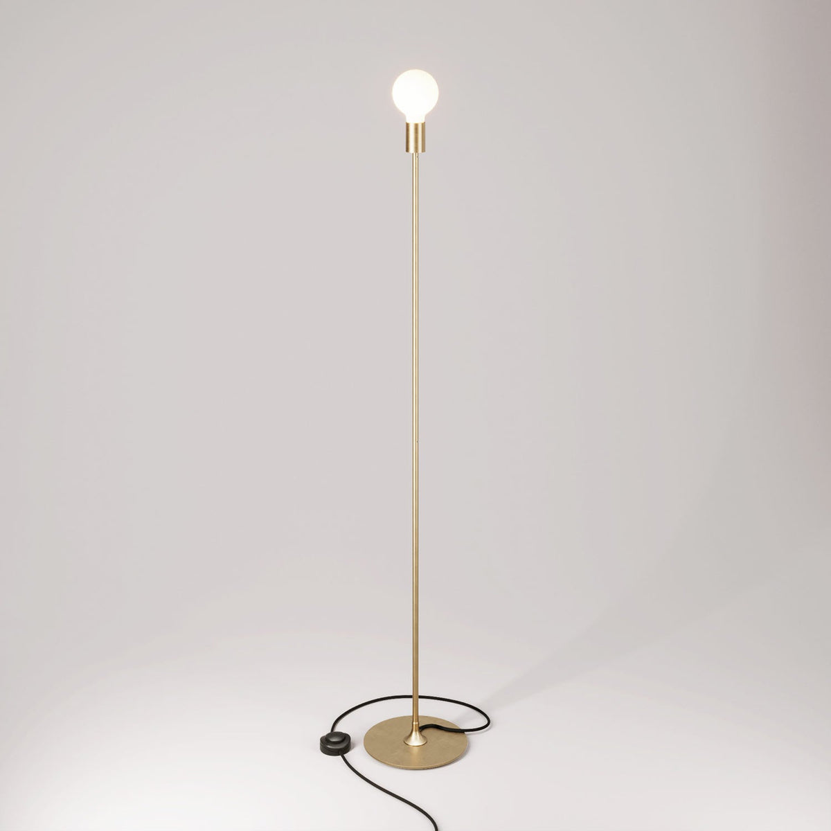 Lampada da terra MAG-Y con base metallica tonda - Bronzo satinato