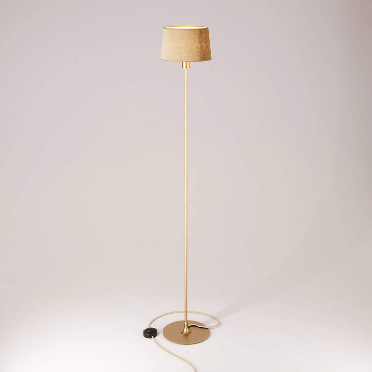 Lampada da terra MAG-Y con base metallica tonda e paralume Athena - Bronzo satinato