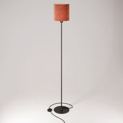 Lampada da terra MAG-Y con base metallica tonda e paralume Cilindro M - Nero