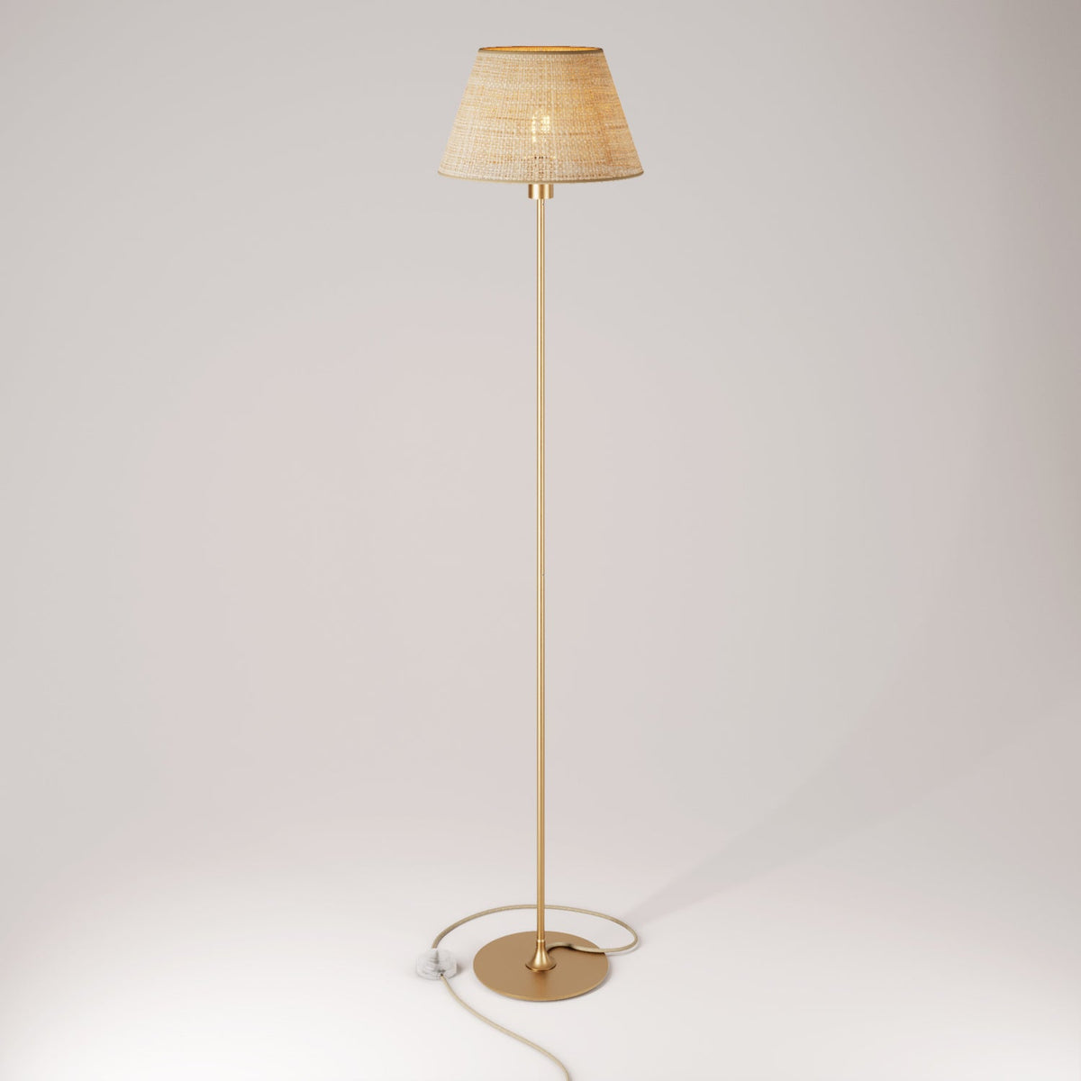 Lampada da terra MAG-Y con base metallica tonda e paralume Impero M - Bronzo satinato