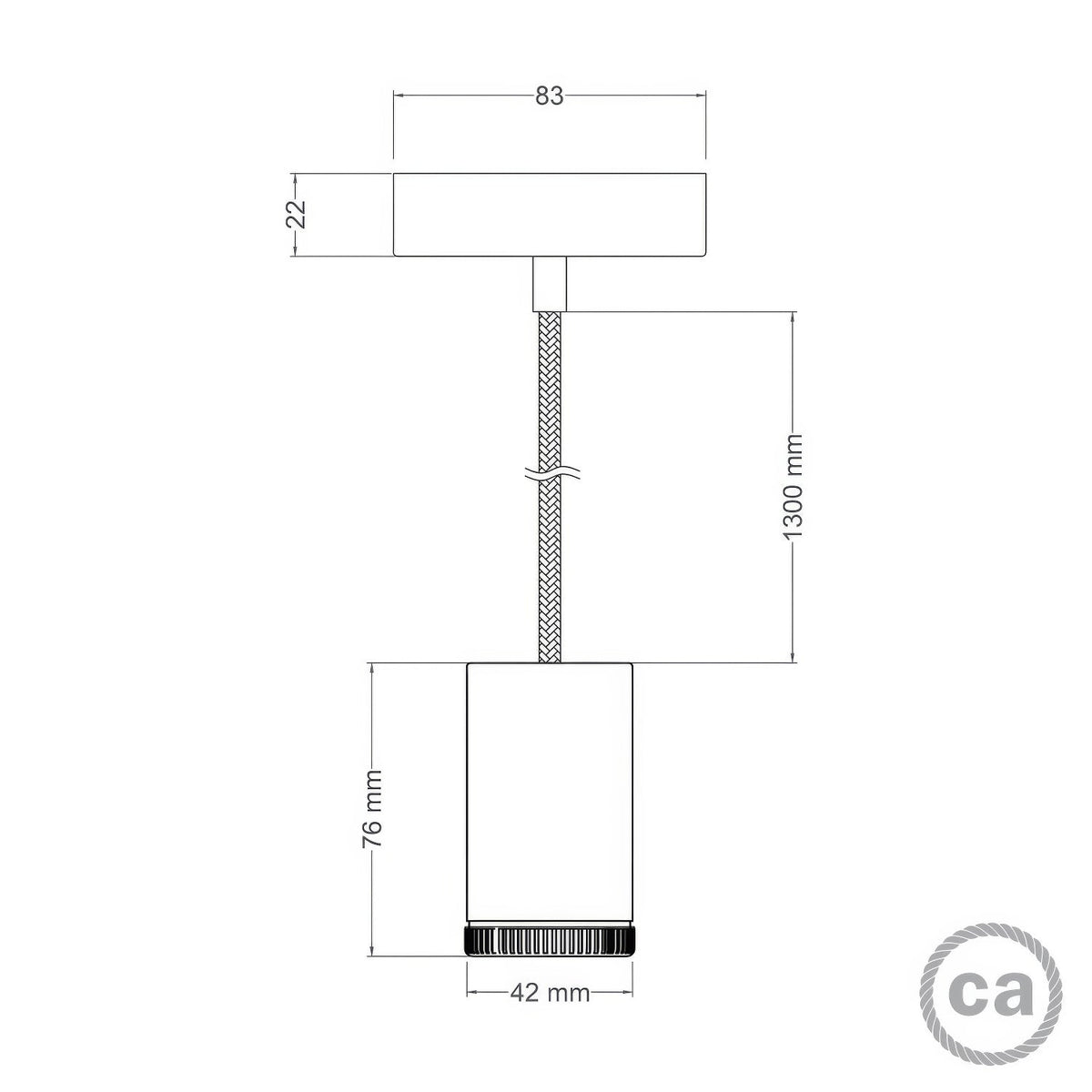 Lampada faretto a sospensione singola Mini Spotlight GU1d0 - Bronzo satinato