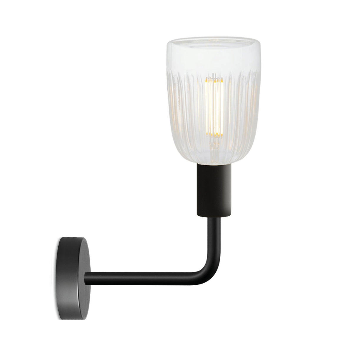 Lampada Fermaluce Elle in metallo con lampadina Crystal - Nero