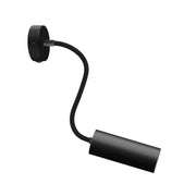 Lampada Fermaluce Flex 30 con mini rosone con interruttore e faretto con paralume Tub-E14 - Nero