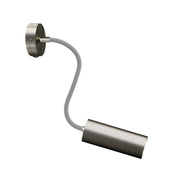 Lampada Fermaluce Flex 30 con mini rosone con interruttore e faretto con paralume Tub-E14 - Titanio satinato
