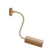 Lampada Fermaluce Flex 30 con mini rosone in legno e faretto con paralume Tub-E14 - Neutro