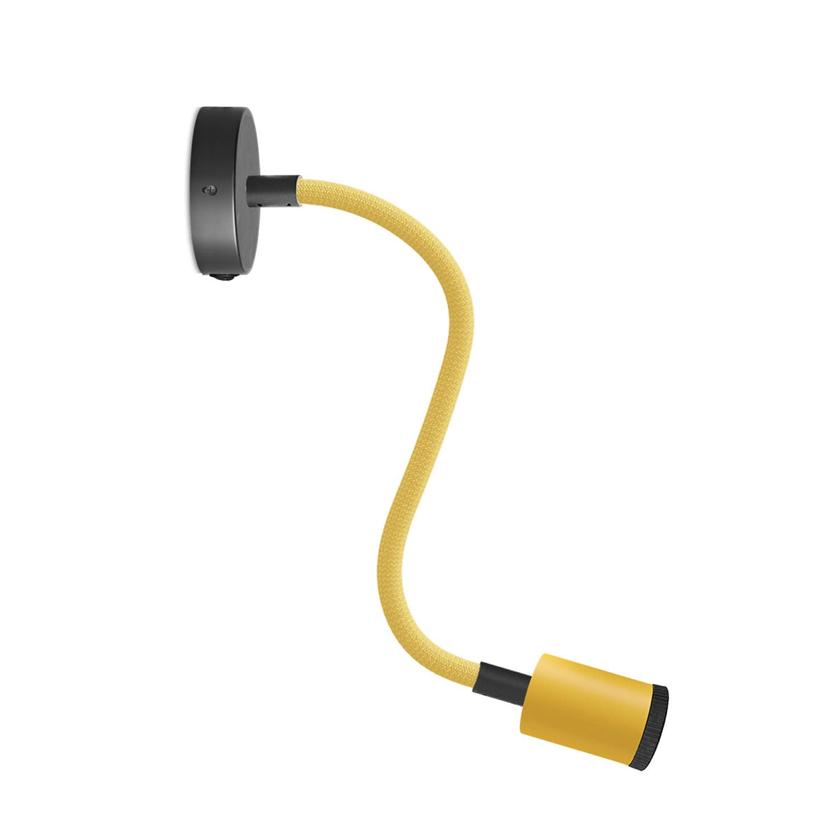 Lampada Fermaluce Flex 30 Pastel con mini rosone con interruttore e mini faretto GU1d0 - Mostarda