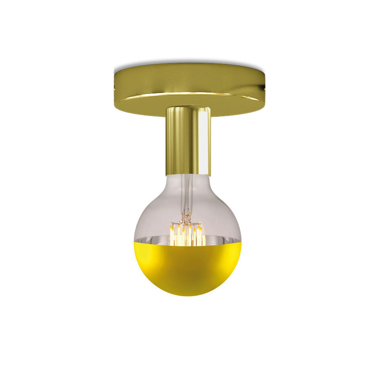 Lampada Fermaluce in metallo con lampadina Globo - Ottone