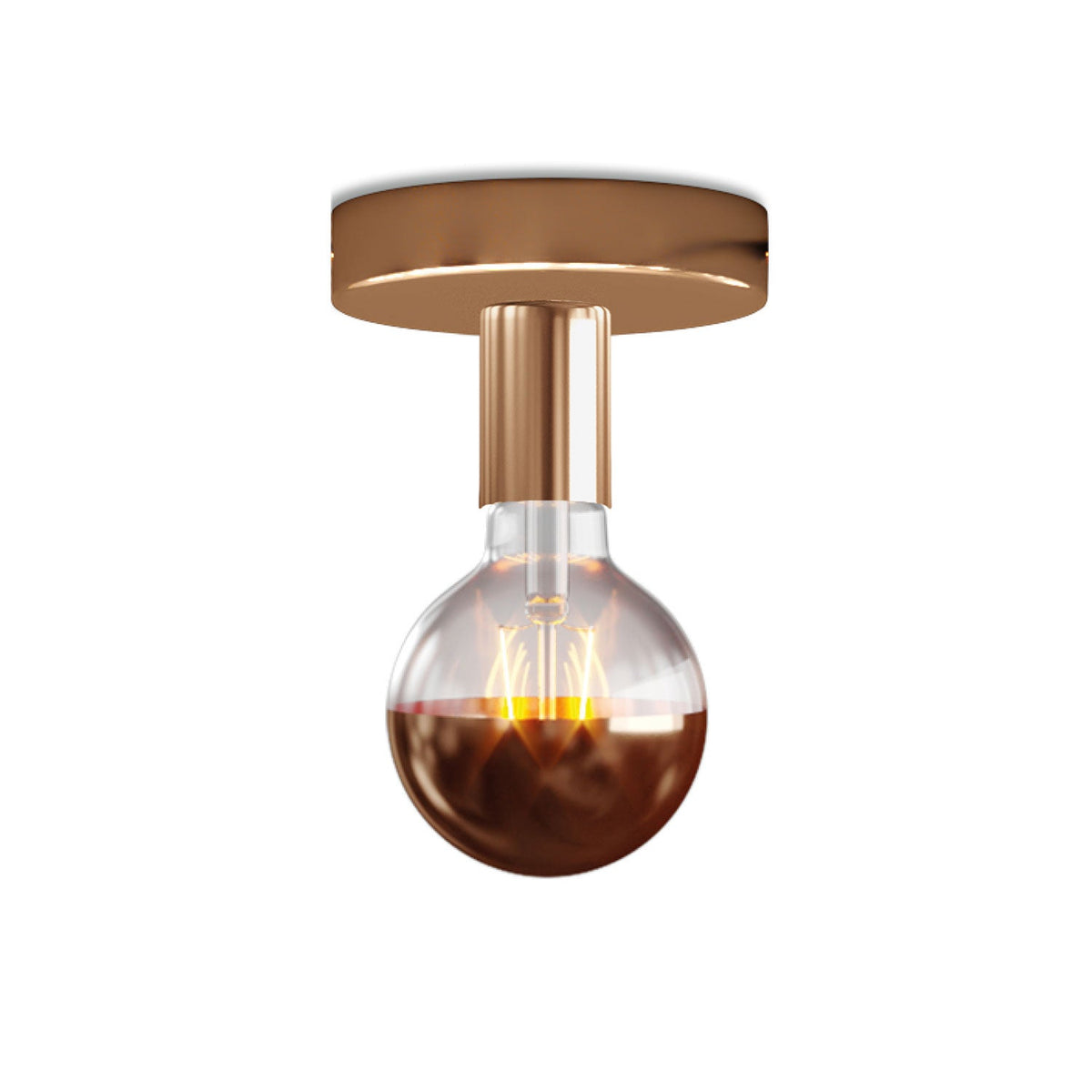 Lampada Fermaluce in metallo con lampadina Globo - Rame