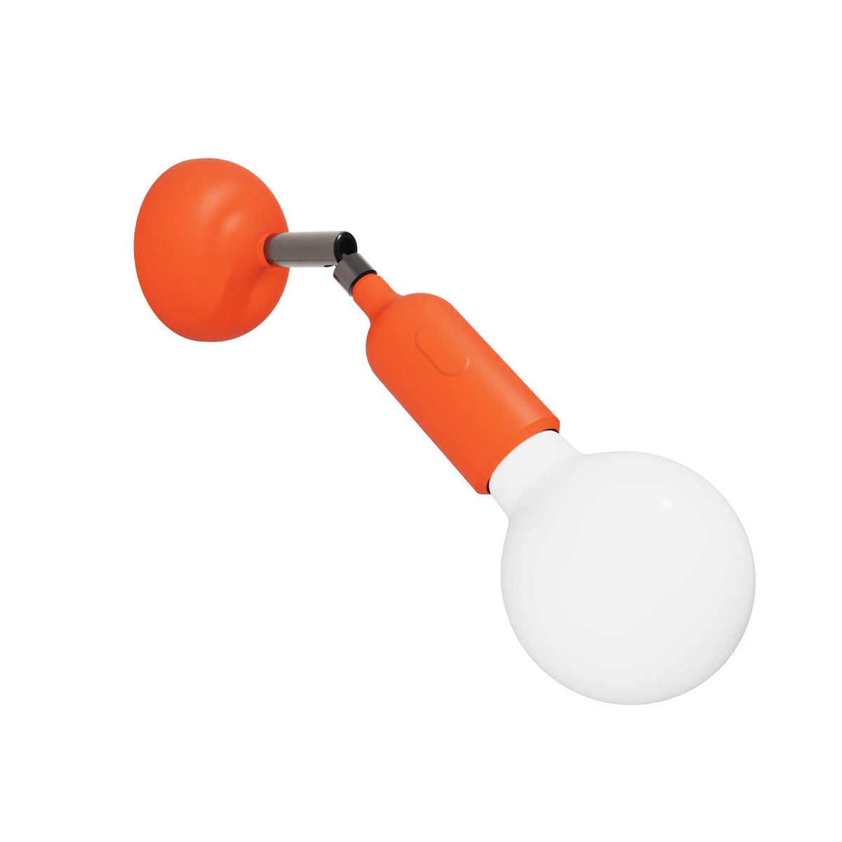 Lampada Fermaluce in silicone con snodo e con interruttore incorporato - Arancione