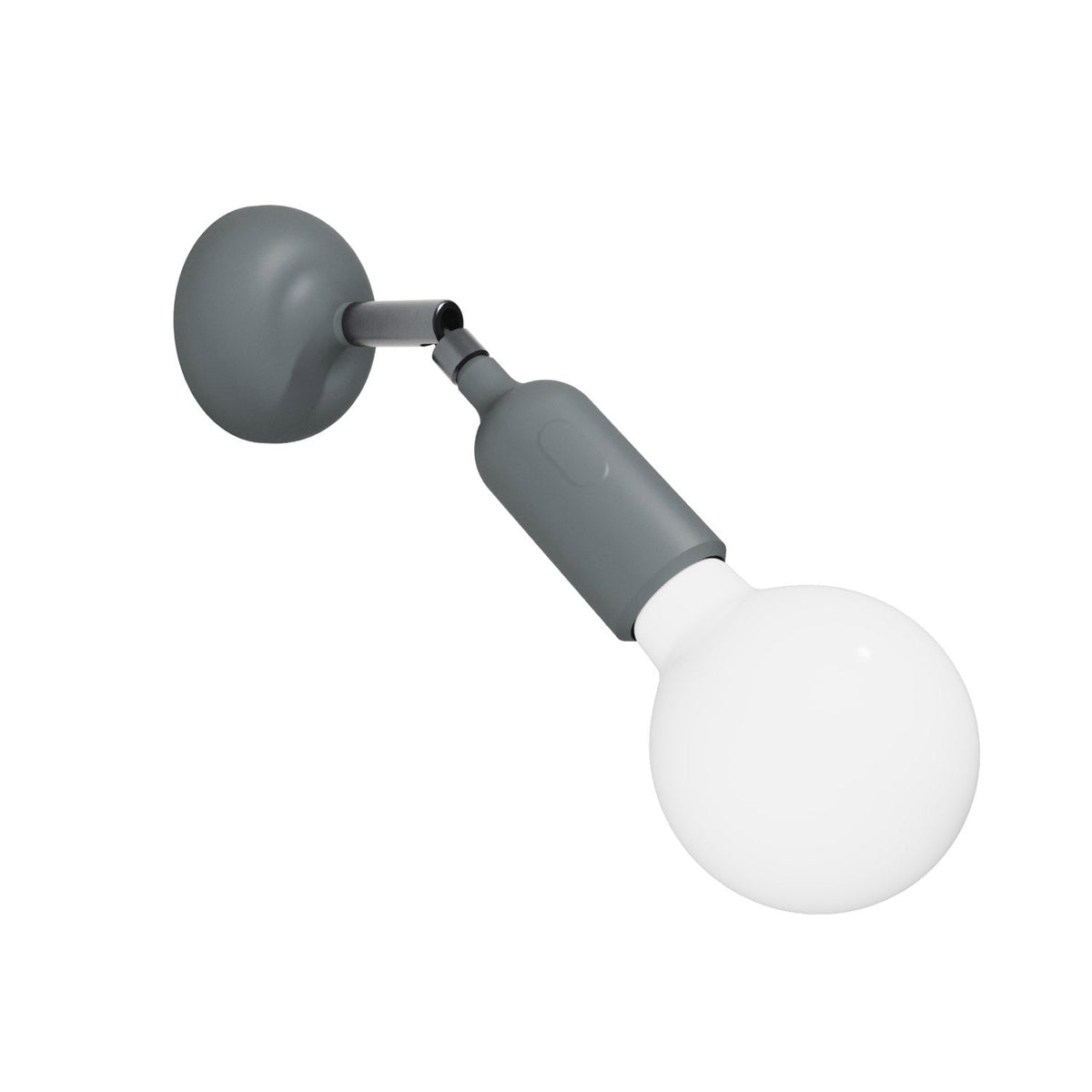Lampada Fermaluce in silicone con snodo e con interruttore incorporato - Grigio