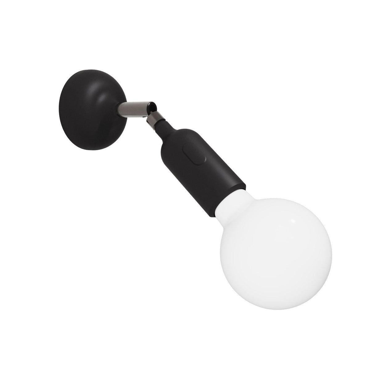 Lampada Fermaluce in silicone con snodo e con interruttore incorporato - Nero