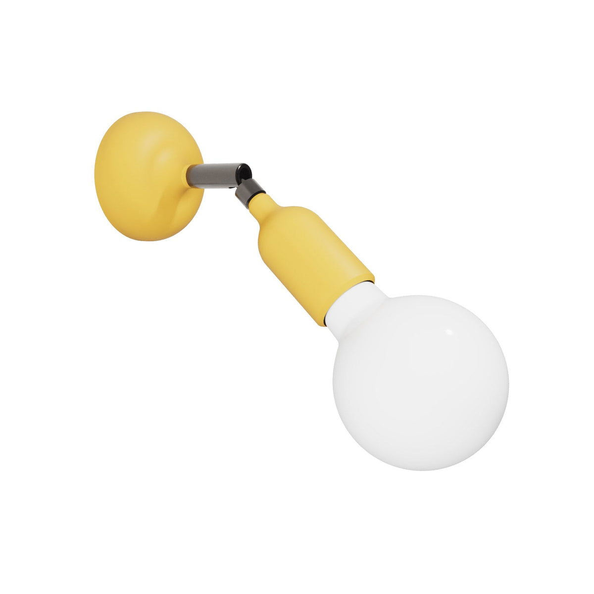 Lampada Fermaluce in silicone con snodo - Giallo