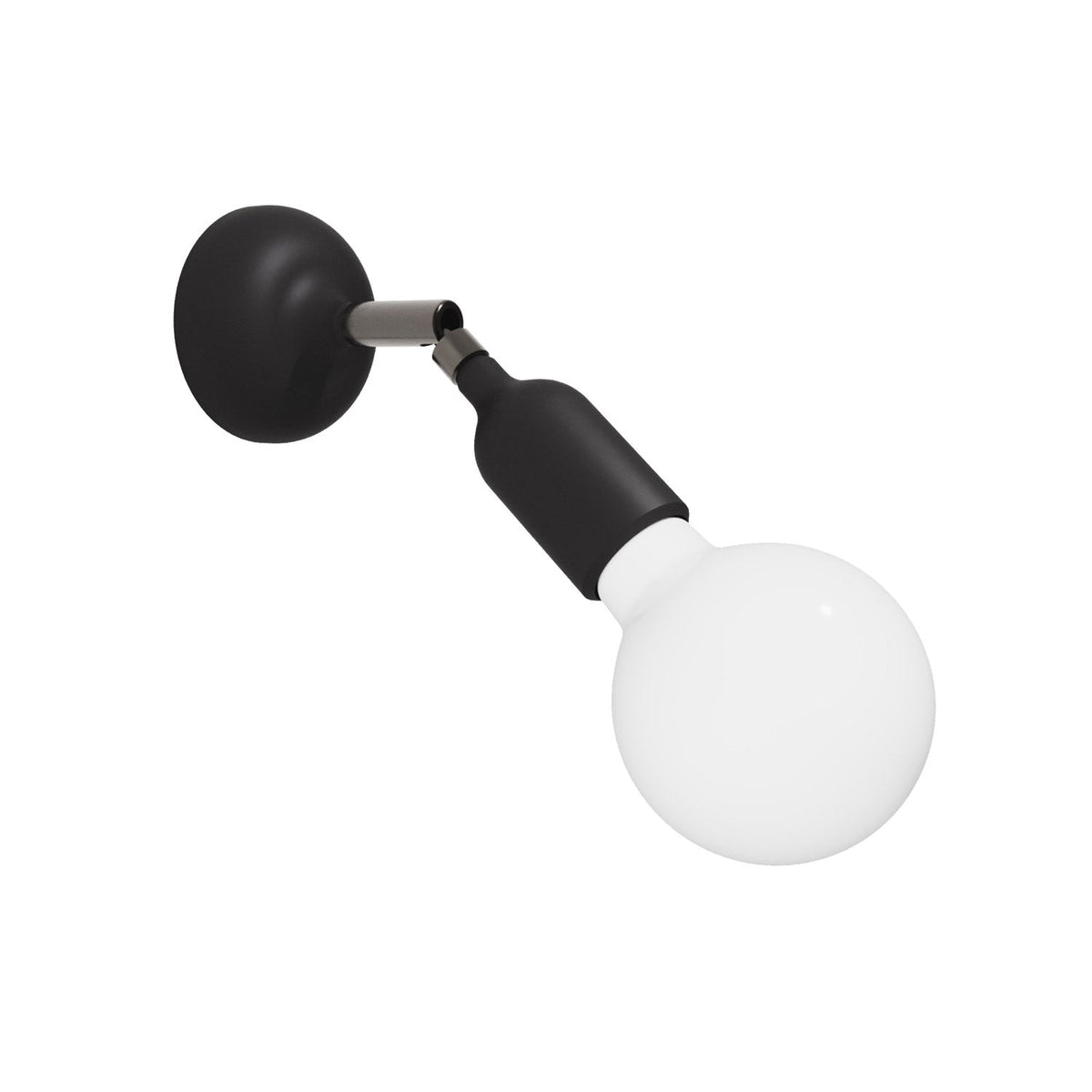 Lampada Fermaluce in silicone con snodo - Nero
