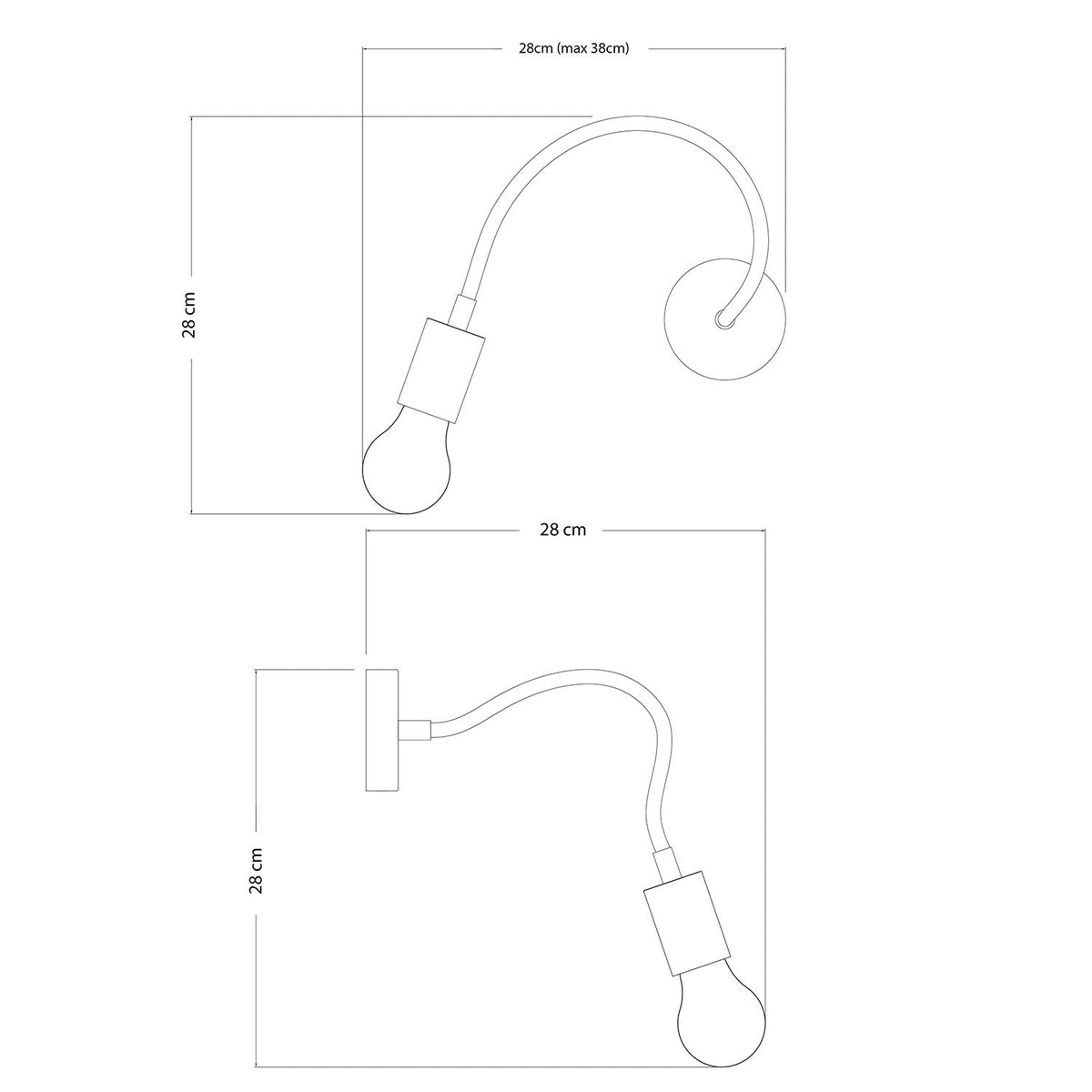 Lampada Flex 30 con lampadina Goccia - Bronzo satinato