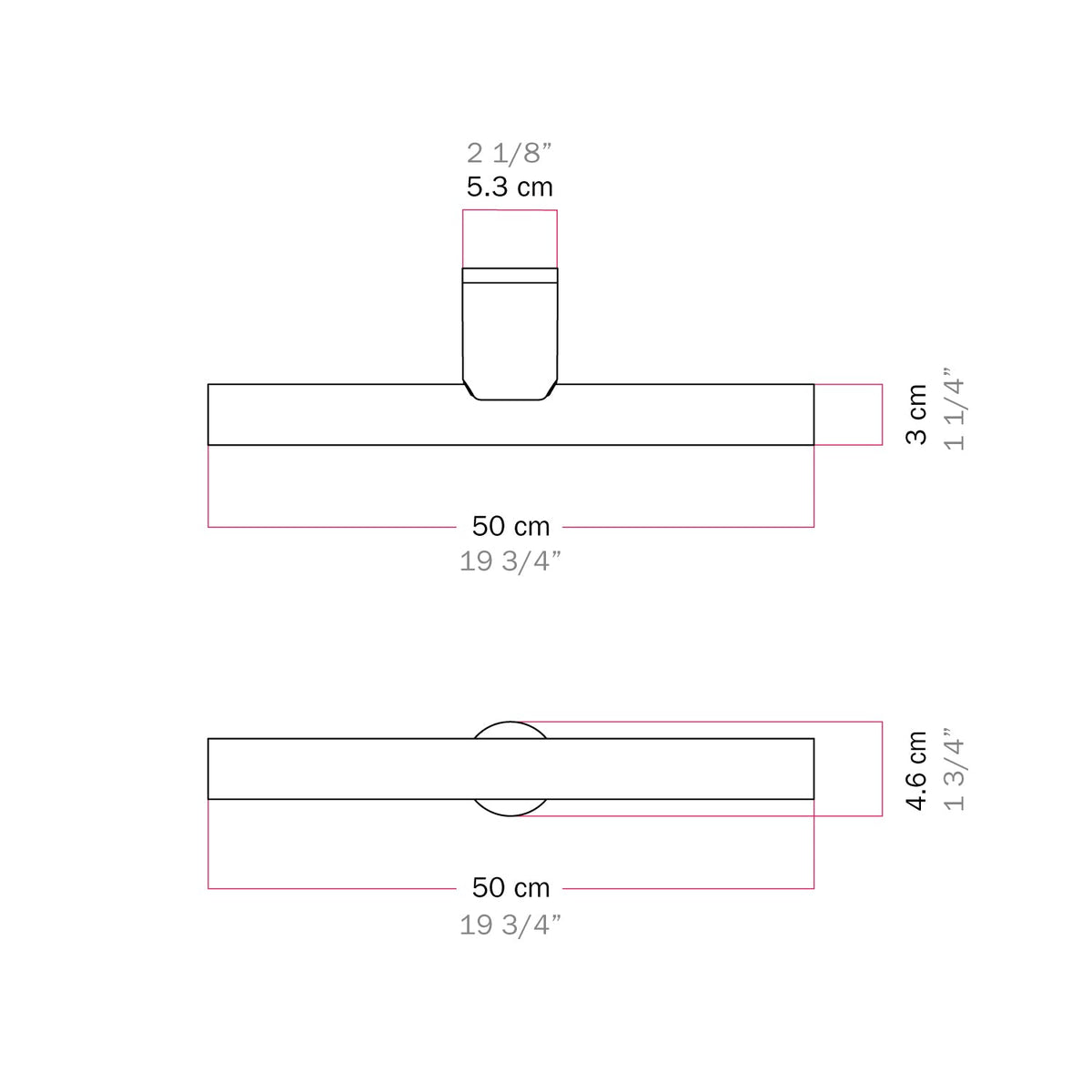 Lampada in metallo da parete o soffitto con lampadina LED lineare S14d - Rame satinato