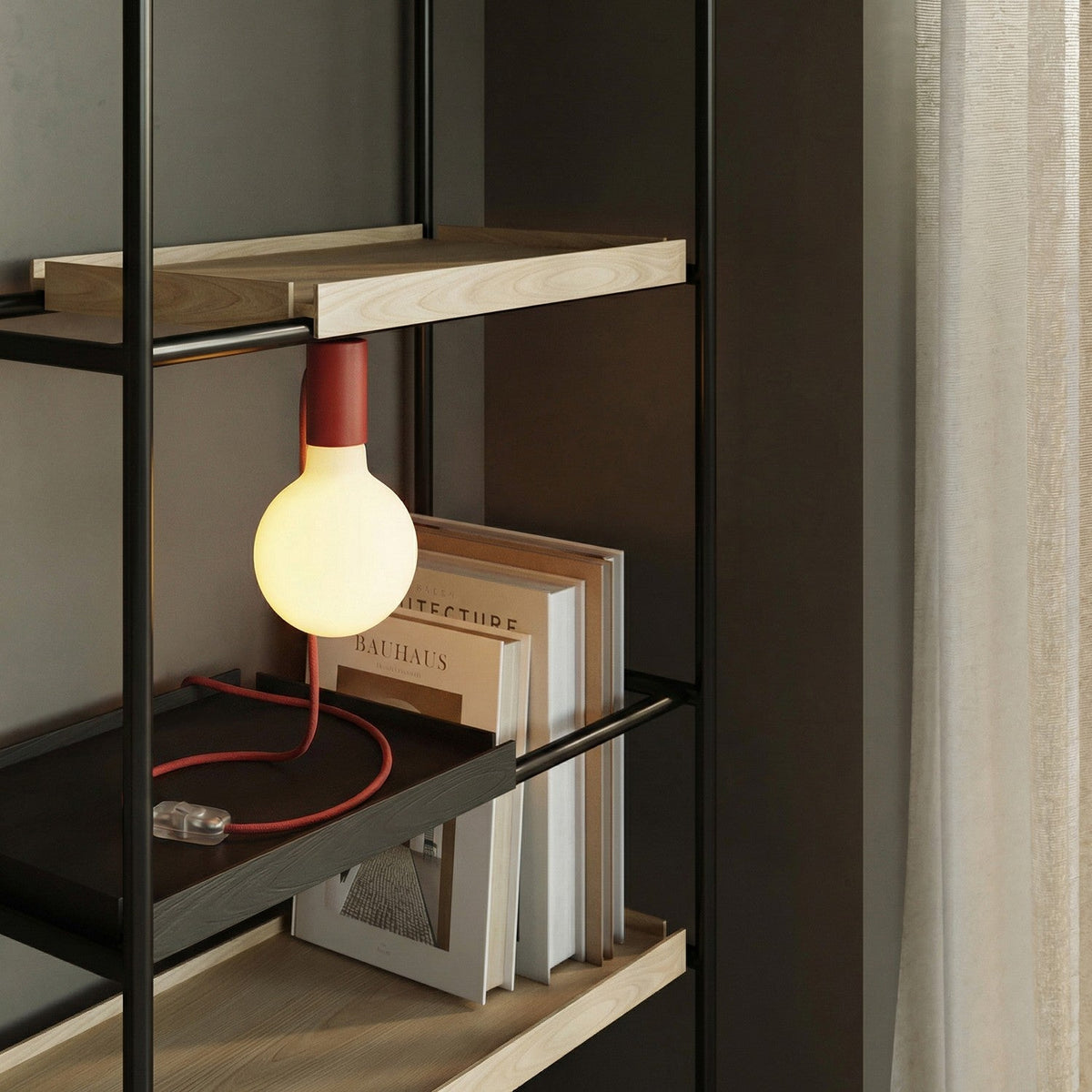 Lampada magnetica plug-in con attacco E27 - Rosso