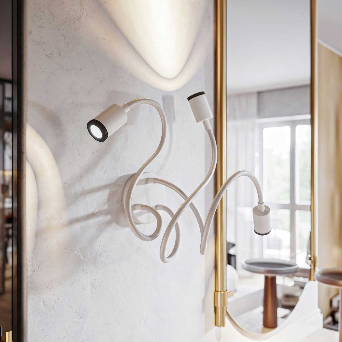 Lampada Mini faretto SPOTLIGHT GU1d0 Flex 60 da parete e soffitto - Bianco opaco