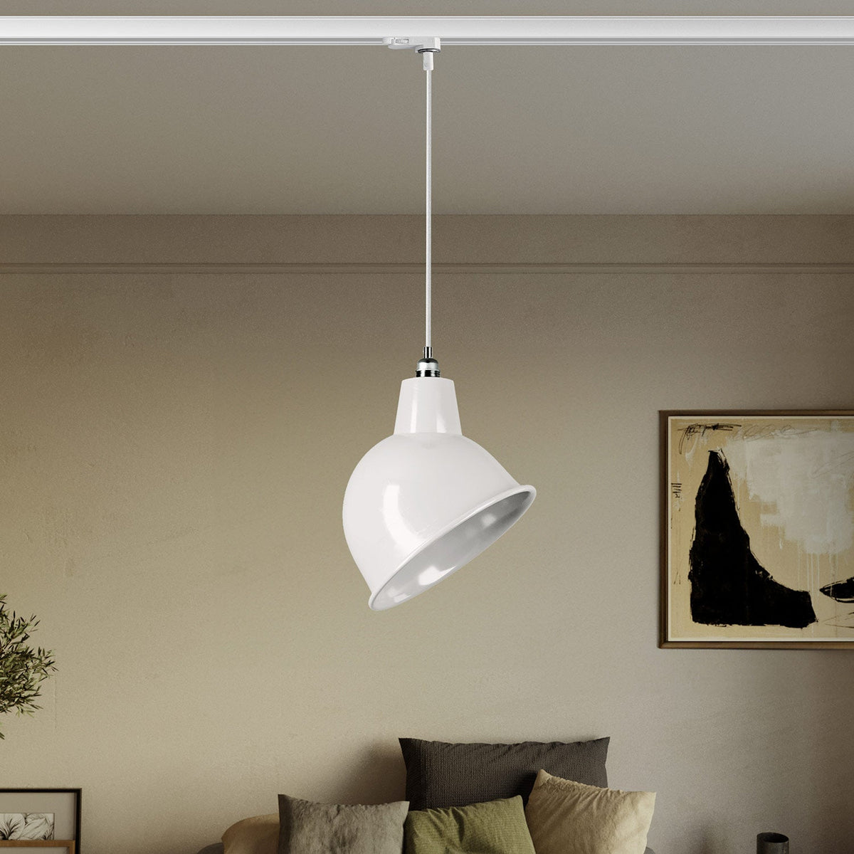 Lampada per binario con paralume Broadway - Bianco
