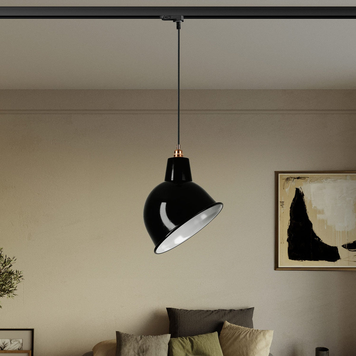 Lampada per binario con paralume Broadway - Nero