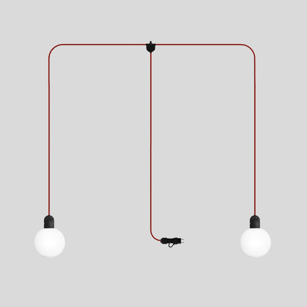 Lampada plug-in da esterno Modulair IP65 a 2 cadute con paralumi infrangibili Unbreak-a-Ball e cavo SM09