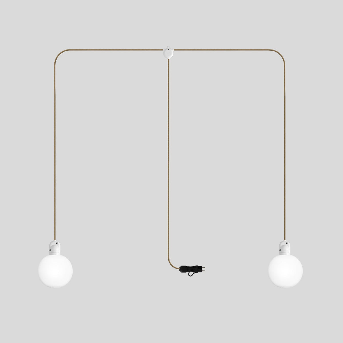 Lampada plug-in da esterno Modulair IP65 a 2 cadute con paralumi infrangibili Unbreak-a-Ball e cavo SN06