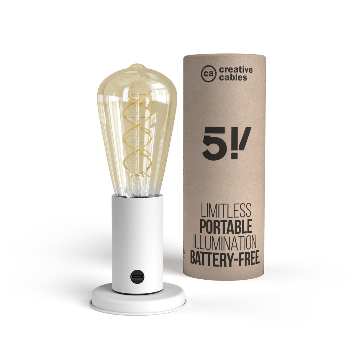 Lampada portatile in confezione regalo SI! a 5 volt - Bianco opaco