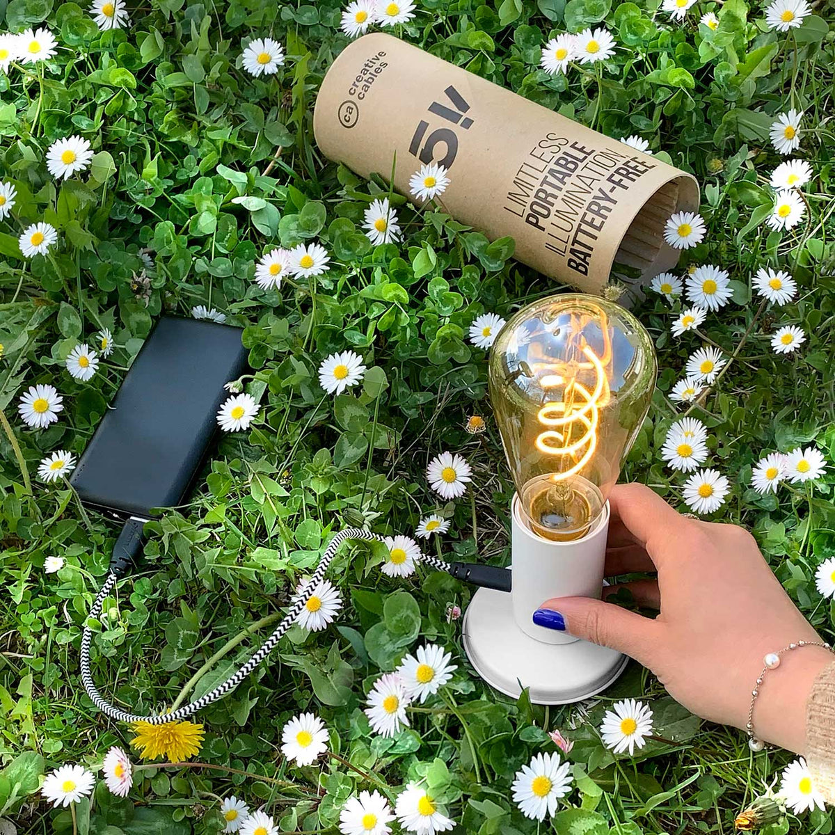 Lampada portatile in confezione regalo SI! a 5 volt - Bianco opaco