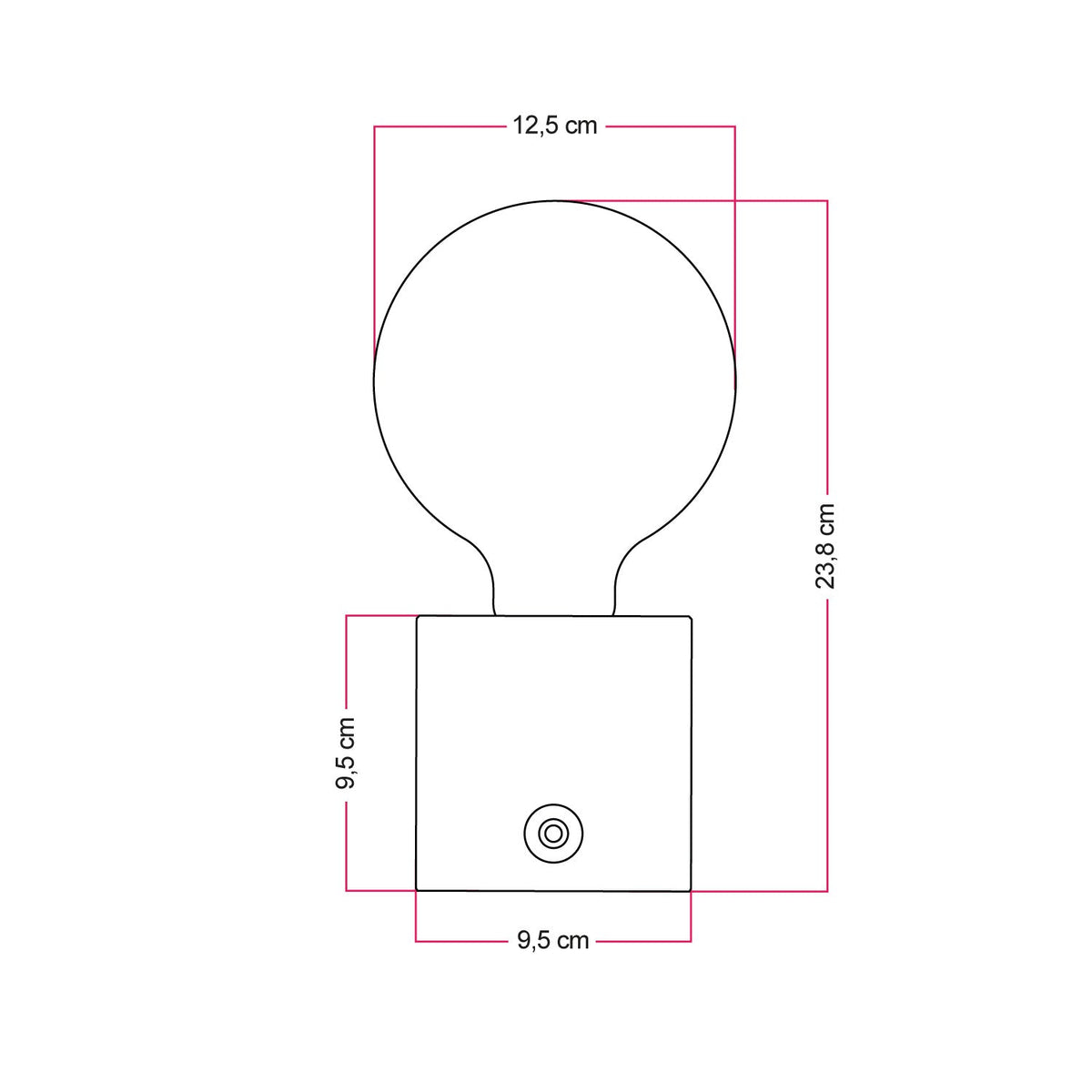 Lampada portatile ricaricabile Cabless03 con lampadina globo G125 - Neutro