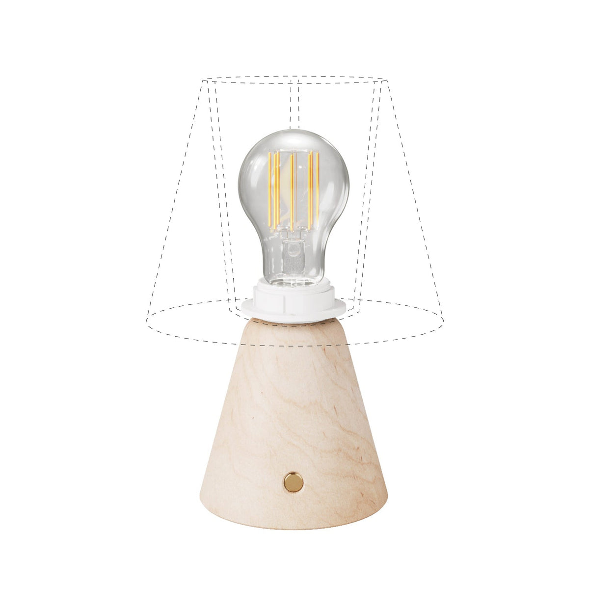 Lampada portatile ricaricabile Cabless11 con lampadina a goccia e predisposizione per paralume - Neutro