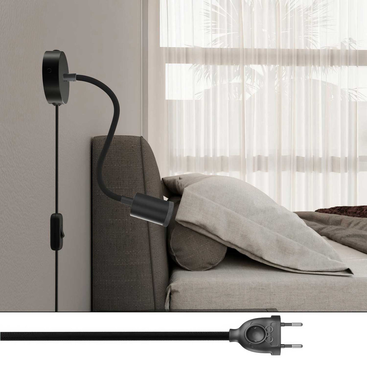 Lampada Spostaluce Flex 30 snodabile con faretto GU1d0 - Nero