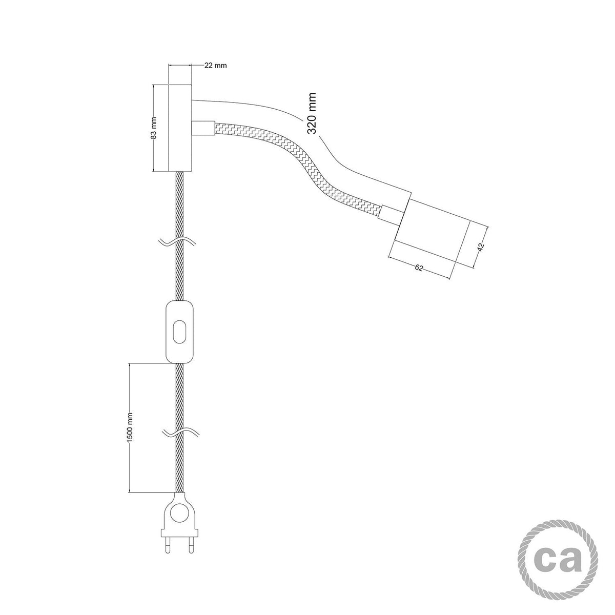 Lampada Spostaluce Flex 30 snodabile con faretto GU1d0 - Titanio satinato