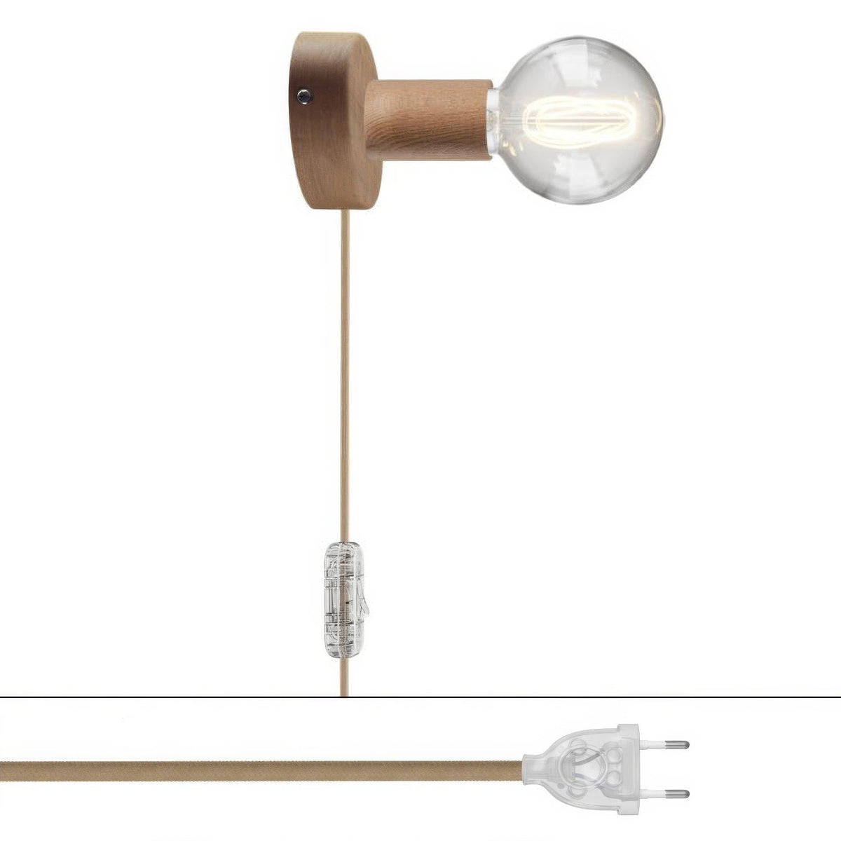 Lampada Spostaluce in legno - Neutro