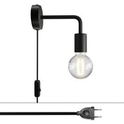 Lampada Spostaluce in metallo con estensione curva - Nero