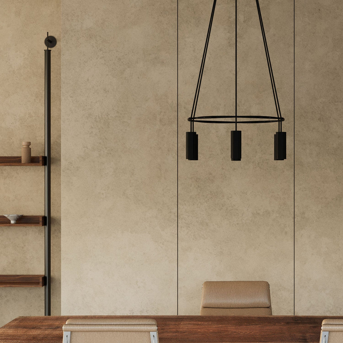 Lampadario Cage a 6 cadute Tub-E14 - Nero