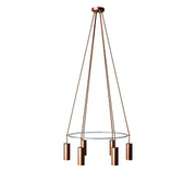 Lampadario Cage a 6 cadute Tub-E14 - Rame satinato