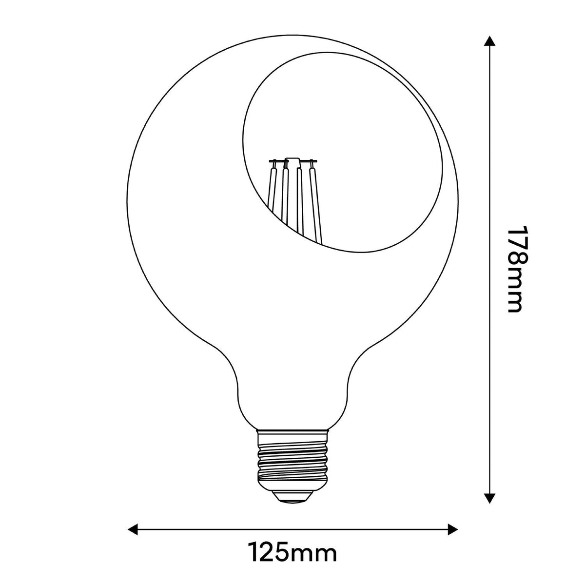 Lampadina LED Camo G125 4,8W 806Lm E27 2700K Dimmerabile - Arancione