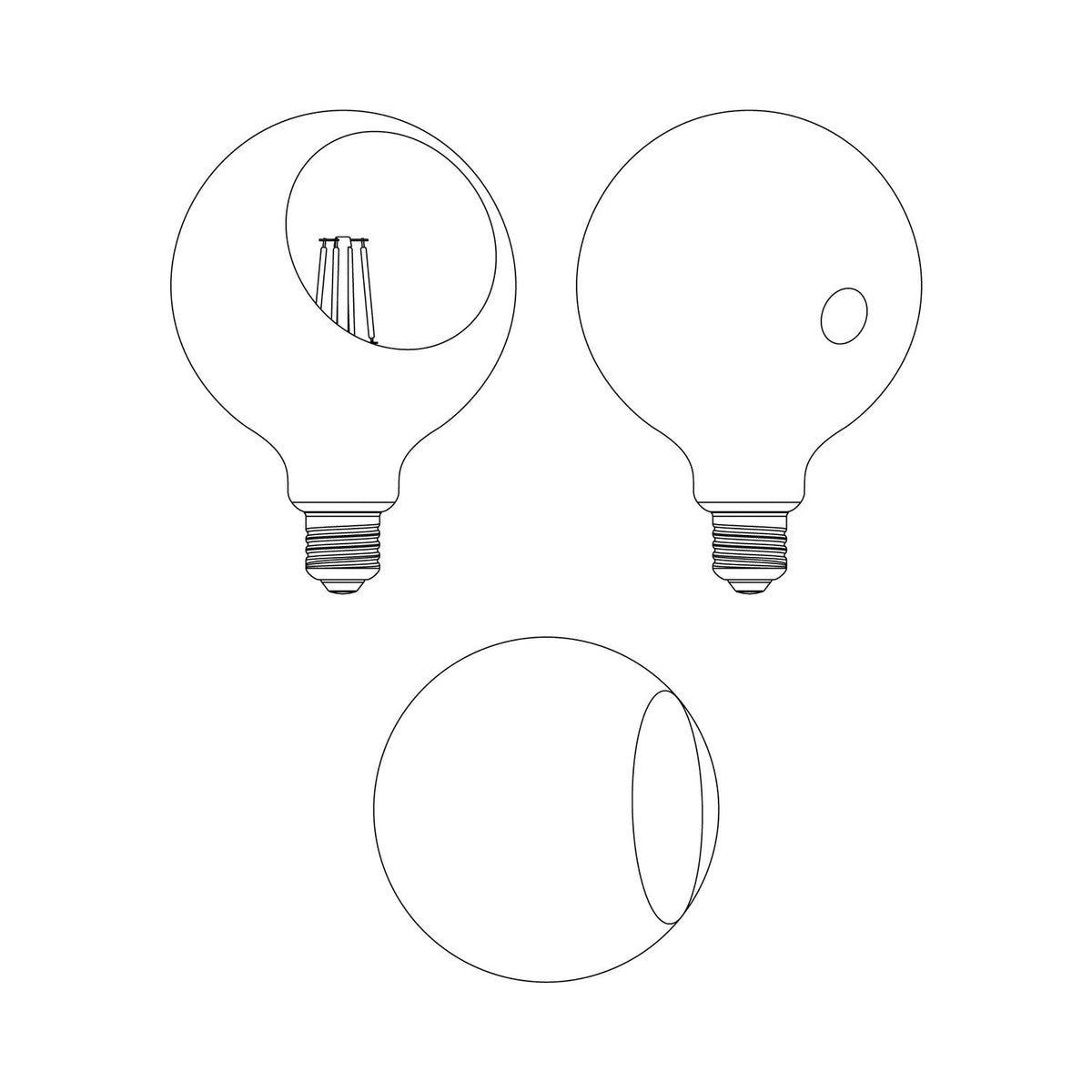 Lampadina LED Camo G125 4,8W 806Lm E27 2700K Dimmerabile - Blu