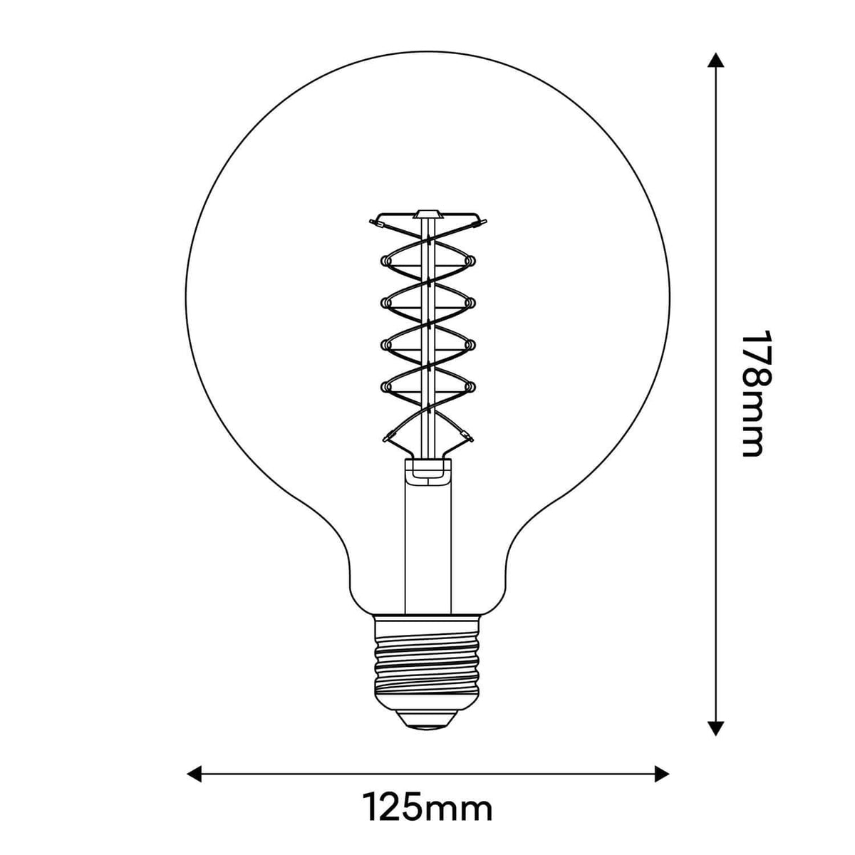 Lampadina LED Filamento Bianco Globo G125 5,9W 500Lm E27 2700K Dimmerabile - W04