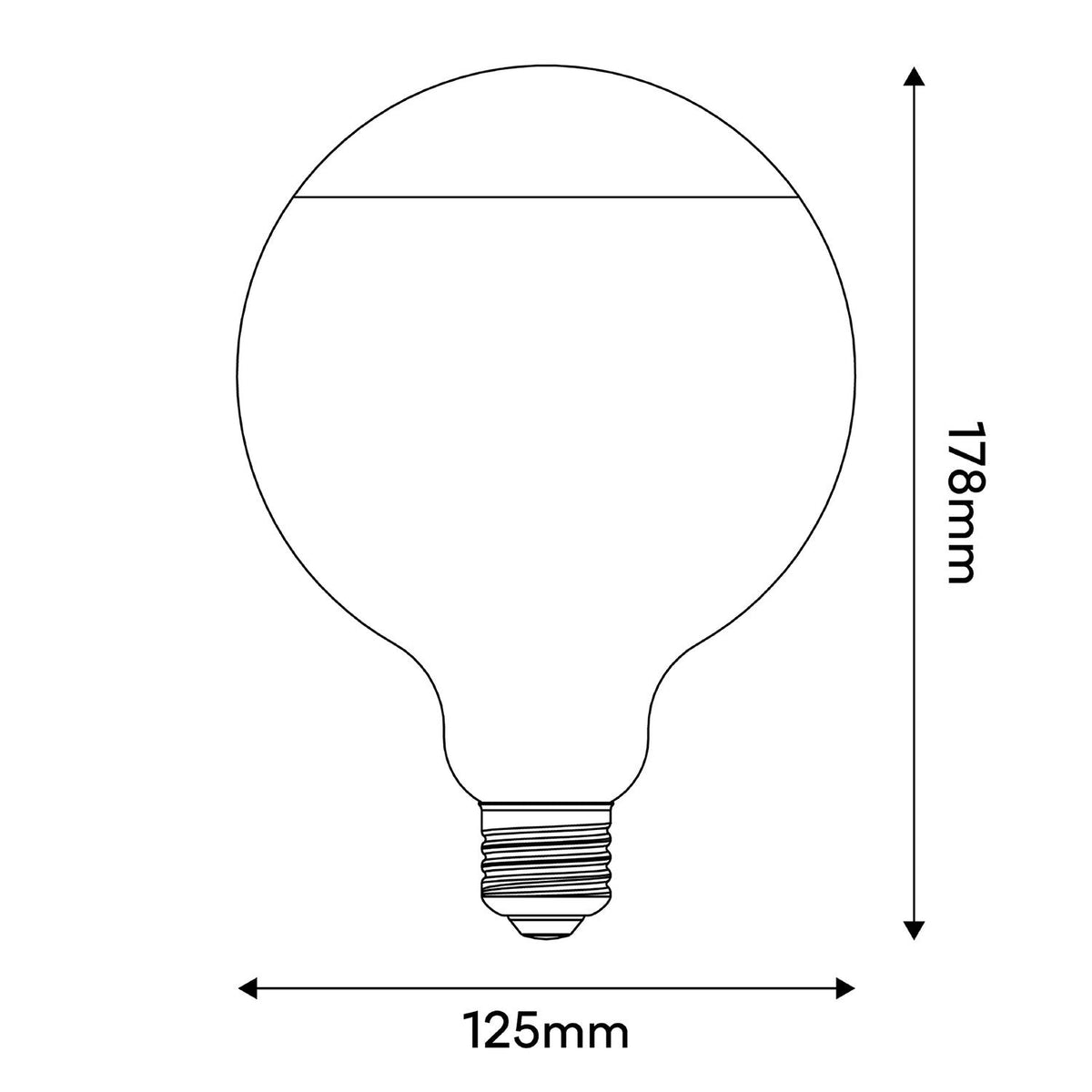Lampadina LED Lucia G125 4,8W 806Lm E27 2700K Dimmerabile - Grigio