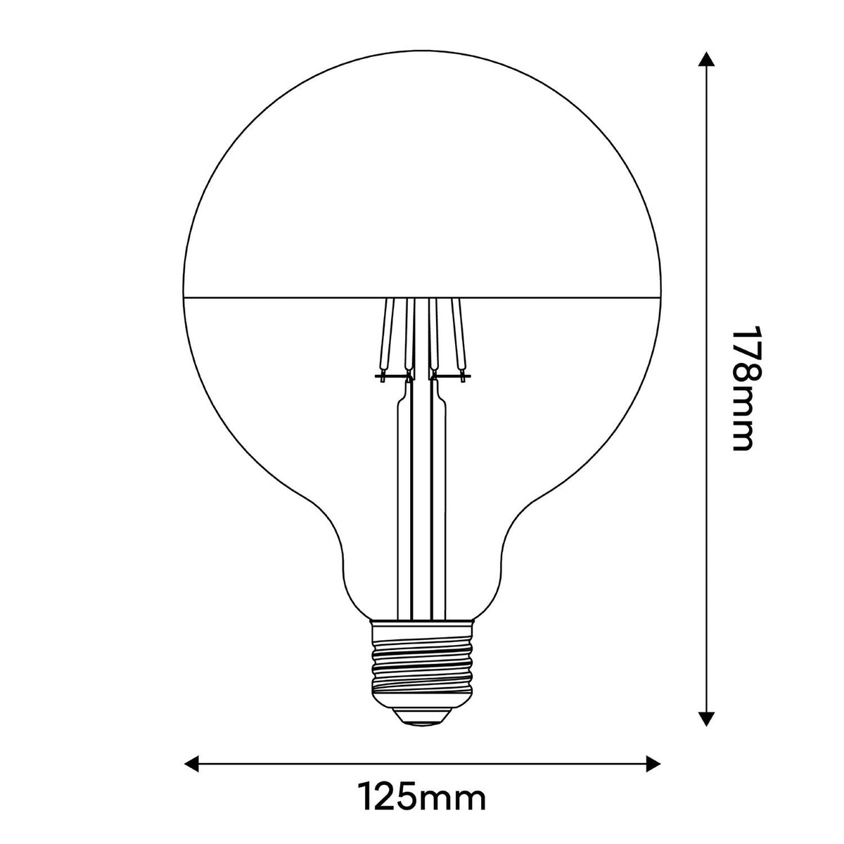 Lampadina LED Maria G125 4,8W 806Lm E27 2700K Dimmerabile - Grigio