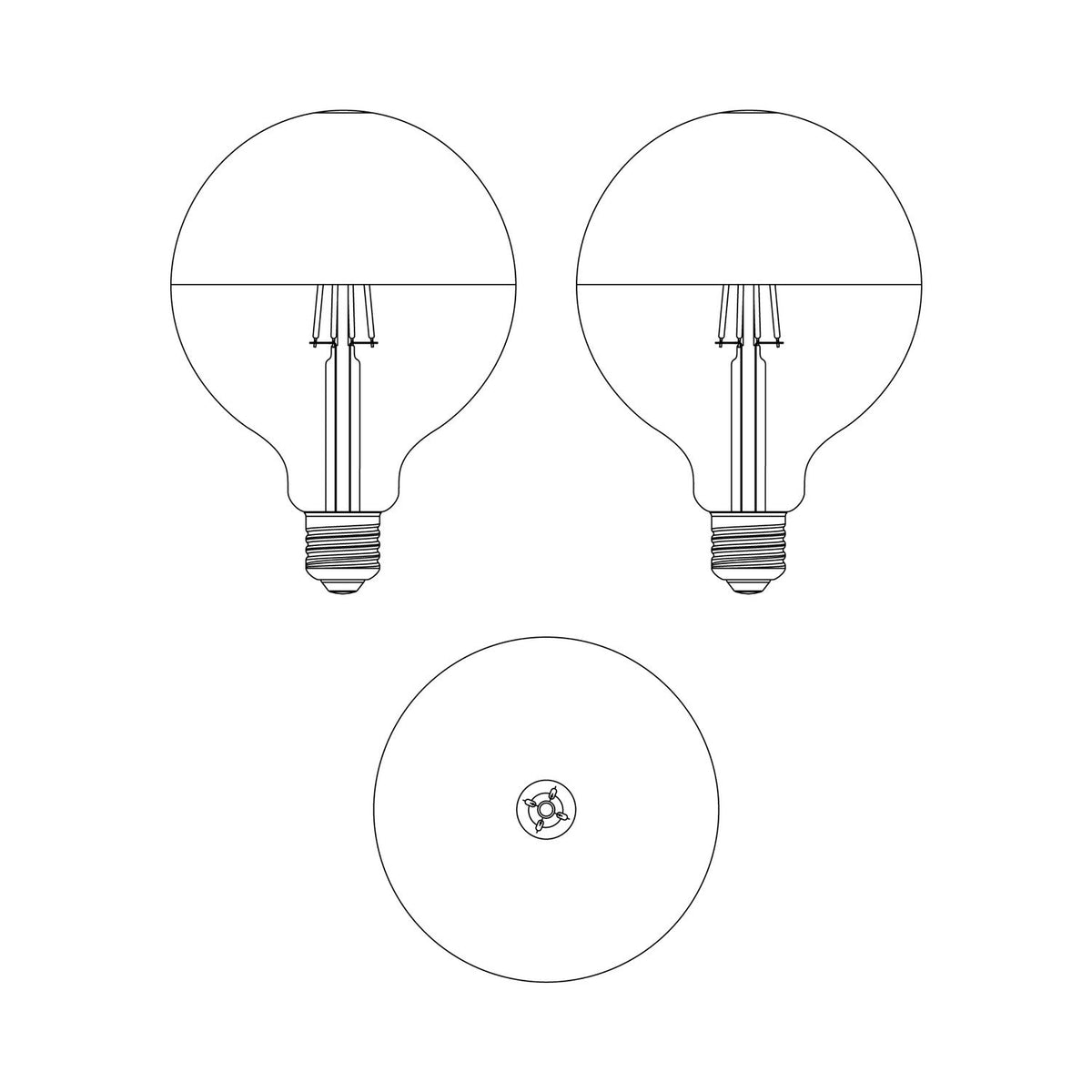 Lampadina LED Maria G125 4,8W 806Lm E27 2700K Dimmerabile - Grigio